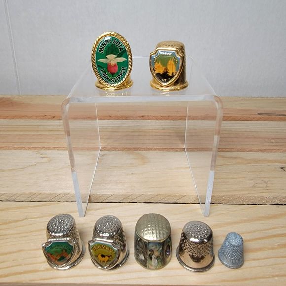 Set of 7 Metal Thimbles - Picture 1 of 7